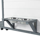 Outdoor Dog house With Food bowl, 4 swivel wheels N843P252402B