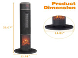 33" Tower Space Heater with 3D Flame, 1500W Portable Electric Heater with Thermostat, 60&deg 35471126