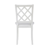 Classic Transitional 5pc Dining Set White Finish Dining Table and Four Side Chairs Set Lattice-Back B011P144224