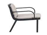 Luna Outdoor PP Club Chair, Black Frame with Beige Cushion, Set of 2 N775P272730B