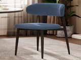 Dining Chairs Set of 2, Metal Kitchen Chairs with Modern Linen Fabric Upholstered for Dining Room, 18768430