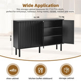 ON-TREND Minimalist Shoe Cabinet with 5 Solid Wood Legs, Cream Style Sideboard Buffet Cabinet with N721P205785B