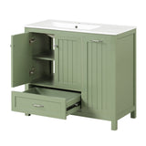 ZNTS 36" Bathroom Vanity with Sink, One Cabinet with Two doors and One Big Drawer and One Flip Drawer, 04654643