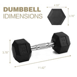 12LB 1-PairHDRS Rubber Coated Solid Cast Iron Dumbbell with Contoured Chrome Handle, 21894673