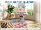 71 inch flower cat tree with large condo removable flower cushion and hammock blue 54622227