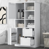 ZNTS Bathroom Storage Cabinet with Doors and Drawers, Multiple Storage Space, Freestanding Style, Open 56753235