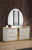 Gold Detailed 6-Drawer Dresser made with Wood in White B00955980