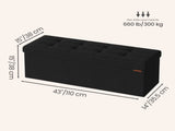 Large Foldable Storage Ottoman Bench with Storage, Footrest, Ink Black 41775747