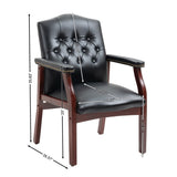 ZNTS Leather Reception Guest Chairs W/Padded Seat and Arms Ergonomic Mid-Back Office Executive Side Chair 27913111