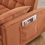 Folding sofa bed, adjustable back, access sofa, recliner, single bed, orange W1658P176549