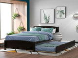 Twin size Platform Bed with Trundle, Espresso 46877340