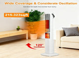 Fast Heating Oscillating Space Heater - 120&deg Wide Angle 30% Faster Warmth, 3D Flame, 5 Timer & 74413816
