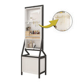 ZNTS 360&deg; Swivel Jewelry Armoire & Makeup Mirror Cabinet With 2 Bottom Drawer, Rotates Freely, Spacious W760P152287