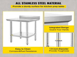 Stainless Steel Work Table, Durable Stainless Steel Prep Table with Adjustable Undershelf & Feet, 24 55003296