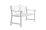 Outdoor Garden Patio Bench,Iron Metal Steel Frame Park Bench with Backrest and Armrest, Slatted Seat W1117P155244