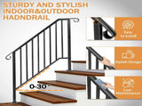 Matte Black Outdoor 3 Level Iron Handrail 85809583