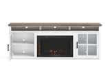 74 inch Fireplace TV Stand Console for TVs up to 85 inches, Minimal Assembly, Jasmine Whitewash and B108P160229