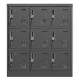 ZNTS 9-Door Employee Storage Locker, Metal Lockers for Office, Gym, School, and Homewith Card Slot T2398P205947