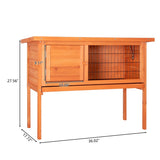 ZNTS 36" Single Deck Waterproof Wooden Chicken Coop Hen House Pet Animal Poultry Cage Rabbit Hutch Natura 91435389