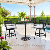 Modern Outdoor 2-Piece Swivel Bar Chairs Aluminum Frame with Ember Black, 360&deg Swivel, Ergonomic W1886P300273
