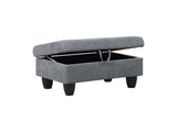 28.5" Storage Ottoman Bench Flannelette Upholstered for Living Room Bedroom Entryway Light Gray 81633101