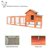 122Large Wooden Chicken Coop,Outdoor Hen House with Nesting Box ,Wire Fence Poultry Cage W773P306854