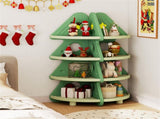 4-Tier Kids Christmas Tree Corner Bookshelf, Anti-Falling Guardrails & Anti-Tipping Kit for 3 Years 01810271