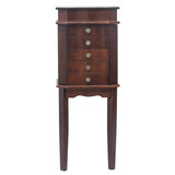 ZNTS Standing Jewelry Armoire with Mirror, 5 Drawers & 6 Necklace Hooks, Jewelry Cabinet Chest with Top 95157130