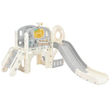 ZNTS Kids Slide Playset Structure, Castle Climbing Crawling Playhouse with Slide, Arch Tunnel, Ring Toss, 02990299