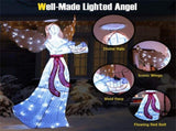 5ft Pre-Lit Christmas Angel Decor - 120 Cold White LEDs, IP44 Waterproof, MetalMesh Fabric 09613189