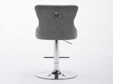 Thick Chrome Swivel Velvet Barstools,Adjustable 25-33"Height,Modern Upholstered with17.7" W1143P335043