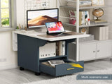 39.4" Wood Folding Dining with 4 Wheels, Wood Folding End with Wheels, Folding Dining 18512493