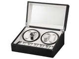 Black Leather Watch Winder Storage Auto Display Case Box 4 6 Automatic Rotation 53056422