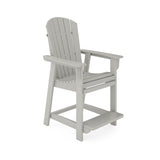 Dark Gray Adirondack Style Counter Chair Stylish HDPE Poly Lumber for Dining, Patio, and Garden B195P198789