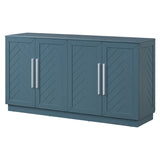 TREXM Sideboard with 4 Doors Large Storage Space Buffet Cabinet with Adjustable Shelves and Silver N715P192557M
