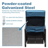 Adjustable Patio Recliner Chair Metal Outdoor Lounge Chair with Flip Table Push Back, Adjustable W1859P196390