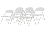 6pcs Elegant Foldable Iron & PVC Chairs for Convention & Exhibition White 05909506