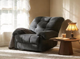 Dark Gray Recliner Chair, Overstuffed Armchair, Manual Recliner, Living Room Seating, Reading Chair, 07638741