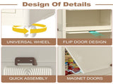 Portable Wardrobe Closet Storage Organizer for Clothes,Clothes Dresser, Magnetic Doors with 4 Cubes 68589132
