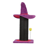 Wizard Hat Cat Scratching Post with Spring Ball Toy for Indoor Cats, Halloween Spooky Cat Scratcher, 45906745