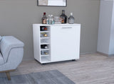 Bar -coffee cart 32" H, Kitchen or living room cabinet storage with 4 wheels, with 6 bottle racks, a B097133388