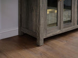 Ellington 70"W Gray Walnut Finish Fireplace TV Stand Console with Heater, LED Light, Cabinets, B061P352459