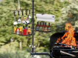 Upgraded BBQ Grill Caddy with Paper Towel Holder, Carbon Steel Griddle Storage Rack with Baskets & 43003459