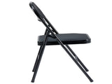 6pcs Elegant Foldable Iron & PVC Chairs for Convention & Exhibition Black 76060515