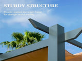 Outdoor Retractable Pergola with Weather-Resistant Canopy Aluminum Garden Pergola Patio Grill Gazebo W1859110167