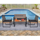 ZNTS 4-Piece Patio Furniture Set Outdoor Balcony Porch Garden Backyard Lawn Furniture Acacia Wood Table W2391P149818