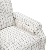 Push Back Reclining Chair Transitional Style Off-White Self-Reclining Motion Chair 1pc Cushion Seat B011P359598