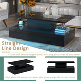 ZNTS ON-TREND Coffee Table Cocktail Table Modern Industrial Design with LED lighting, 16 colors with a WF287358AAB