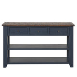 48'' Solid Pine Wood Top Console Table, Modern Entryway Sofa Side Table with 3 Storage Drawers and 2 W120246667