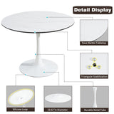 ZNTS TULIP DINING TABLE ,Dia. 106cm ROUND, WHT, MARBLE WHT, 1pc per ctn 65205784